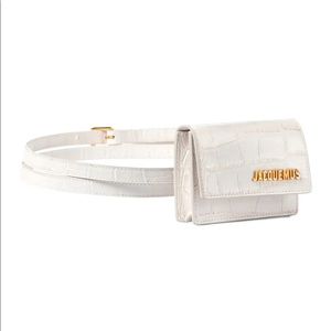 Jacquemus White Croc 'Le Ceinture Bello' Pouch